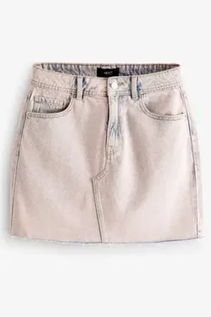 Next Minirock Jeansminirock mit offenem Saum (1-tlg) rosa 38
