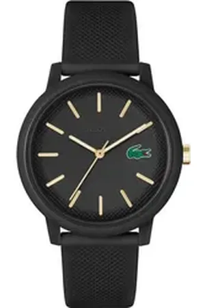 Lacoste Quarzuhr .12.12 2011233, Armbanduhr, Herrenuhr, Mineralglas, Silikonarmband schwarz