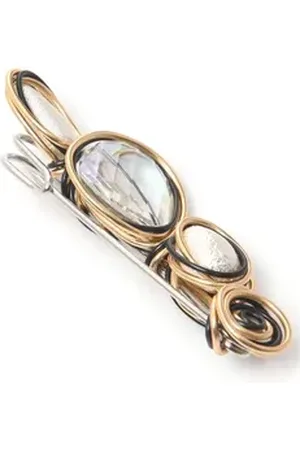 Firetti Brosche Schmuck Geschenk Ansteckschmuck tricolor, mit Glasstein goldfarben|schwarz