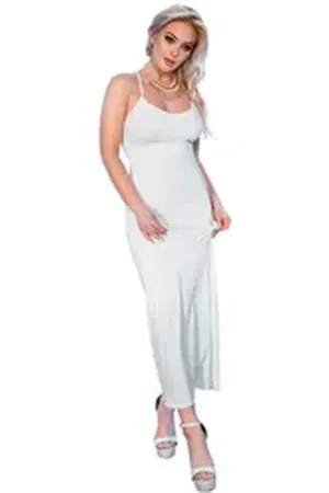 Chilirose Partykleid Langes Kleid CR4379 weiß - (L,M,S) weiß S