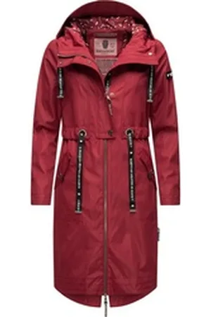 Navahoo Funktionsparka Josinaa stylische Übergangs Outdoorjacke mit Kapuze rot XXL (44)