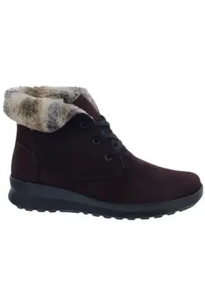 Berkemann Felisa Bootie, weinrot, Nubukleder, Schurwollfutter, Wechsel Schnürstiefel rot 41,5 EU