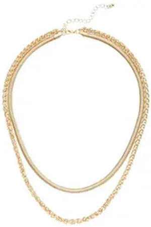 Lascana Collier Layerkette, 2 reihige Halskette, Schlangenkette und Zopfkette in Layer Optik goldfarben