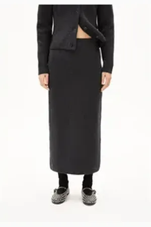 Armedangels Maxirock MAALVO WOOL Damen (1-tlg., Slim Fit) Strickrock Slim Fit aus Bio-Woll Mix grau M/38/40