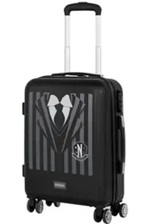 KARACTERMANIA Hartschalen-Trolley Wednesday Kabinenkoffer Trolley Handgepäck ABS Koffer Suitcase Goth, Teleskopgriff schwarz