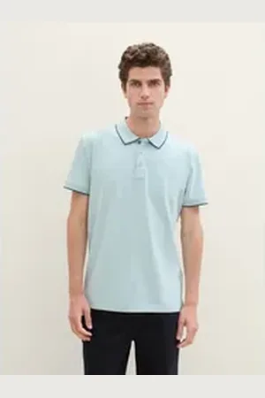 TOM TAILOR Langarm-Poloshirt Basic Poloshirt blau S