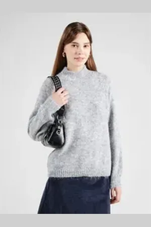 JDY Stehkragenpullover Zoey (1-tlg) Plain/ohne Details grau L