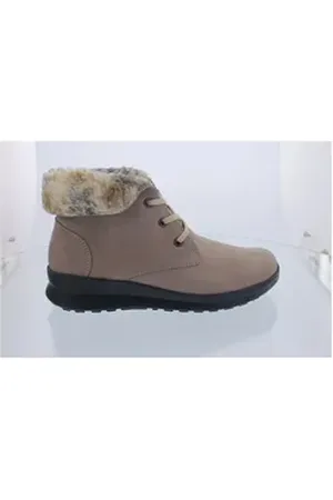 Berkemann Felisa Bootie, sand, Nubukleder, Schurwollfutter, Wechselfuß Schnürstiefel beige 40 2/3 EU