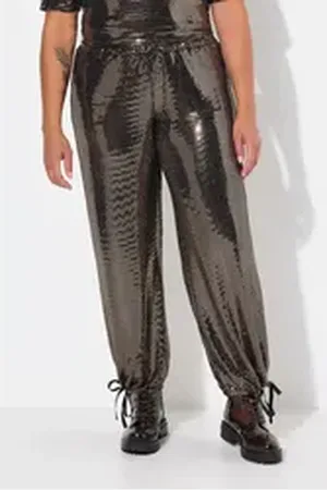 Angel of Style Angel of Style Schlupfhose Hose gerades Bein Paillettenoptik Elastikbund orange 54