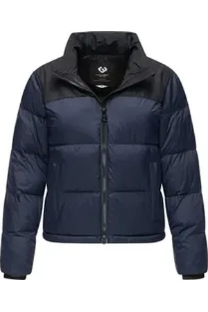 Ragwear Steppjacke Serah stylische Damen Winterjacke im Colourblocking-Design blau XL (42)