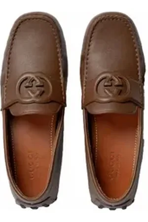 Gucci Mokassins Loafers Schuhe GG Interlocking G Driver Slippers Sneakers Mokassin Moccasins mit Interlocking G-Logo braun 40 EU