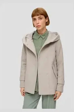 QS by s.Oliver Funktionsjacke Jacke im Fabricmix Logo braun 40