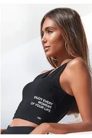 Buffalo Tanktop mit Statement Druck schwarz 40/42