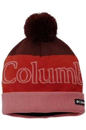 Columbia Beanie Polar PowderTM II Beanie mit Bommel, umlaufender Markenschriftzug rot
