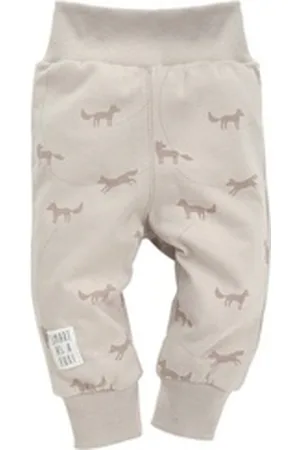 Pinókio Leggings Sweathose Leggings Tiermotiv »Babyhose Schlupfhose (1-tlg) Füchse gemustert, SMART AS A FOX Patch, unifarben, All-Over-Print beige 62