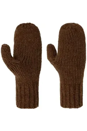 Seeberger Strickhandschuhe (1-St) Damenhandschuhe mit Futter braun