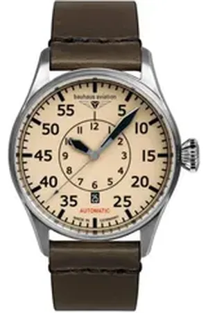Bauhaus Automatikuhr Aviation Herrenuhr Automatik Schweizer Uhrwerk mit Datum