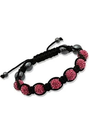 Unique Quarzuhr Glücksarmband pinke Kristalle & Hämatit TXB0013