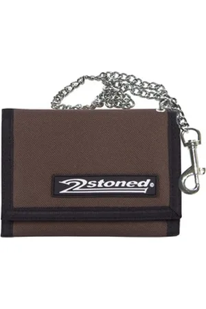 2Stoned Geldbörse Wallet Speed mit Kette und Klettverschluß für Erwachsene und Kinder, verchromte Kette mit Karabiner braun