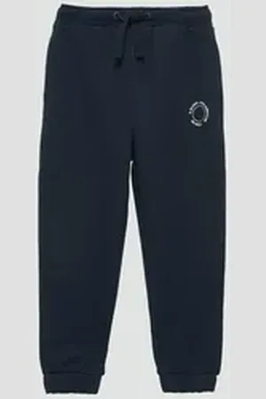 QS by s.Oliver Leggings Unisex Jogginghose aus Sweat mit kleinem Print-Detail Durchzugkordel blau 110