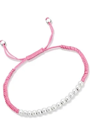 Unique Quarzuhr Pinkfarbenes Textilarmband mit Silberelementen TXB0035