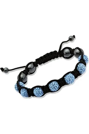 Unique Quarzuhr Glücksarmband blaue Kristalle & Hämatit TXB0011