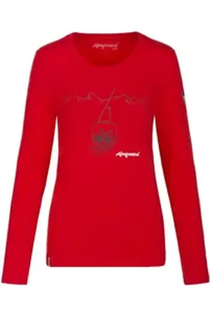 Almgwand Trachtenshirt Longsleeve Damen - DROSSELALM - rot rot XL