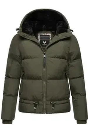 Ragwear Steppjacke Briony Wasserdichte Damen Winterjacke mit Kapuze grün XS (34)