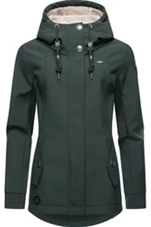 Ragwear Softshelljacke Monadde Softshell Praktische wasserabweisende Softshell Damenjacke grün XXL (44)