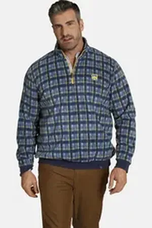 Charles Colby Fleecepullover EARL LOWELL kuscheliges Fleeceshirt blau XXL (60/62)