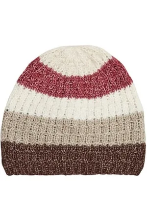 QS by s.Oliver Strickmütze Damen Strickmütze Mütze mit Blockstreifen Beanie 2106975 beige
