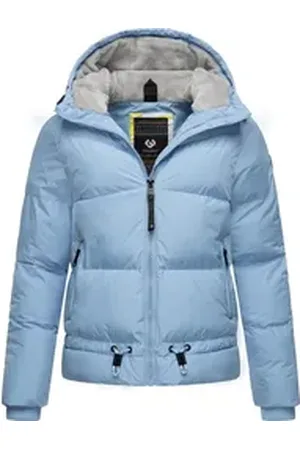 Ragwear Steppjacke Briony Wasserdichte Damen Winterjacke mit Kapuze blau XL (42)
