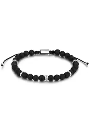 Männerglanz Armband schwarz, mit Achat schwarz