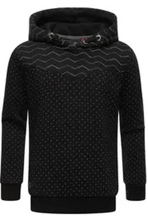 Ragwear Hoodie Kristla Sweat Mädchen Kapuzensweater mit großer Kapuze schwarz 128