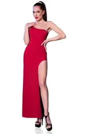 Chilirose Partykleid Langes Kleid CR4443 rot - (L/XL,S/M) rot L/XL
