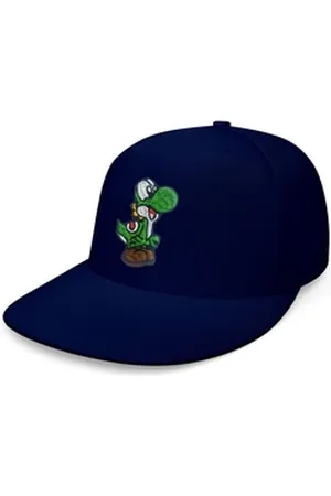 Blondie & Brownie Snapback Cap Unisex Erwachsene Yosh Baby Stick Patch Mario Super Retro Konsole One Size blau