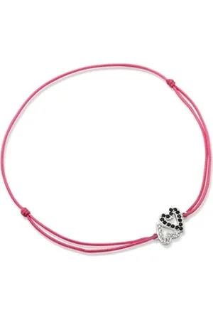 Unique Quarzuhr Pinkfarbenes Textilarmband mit Silberelement TXB0063