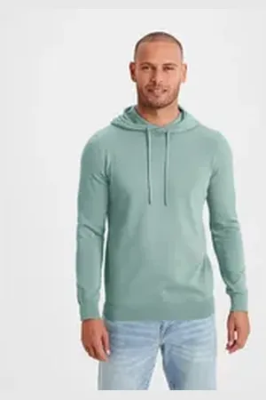 H.I.S H.I.S Strickpullover mit Kapuze, Regular Fit, Pullover mit Rundhals, Feinstrick, Baumwollmischung grün L (52/54)