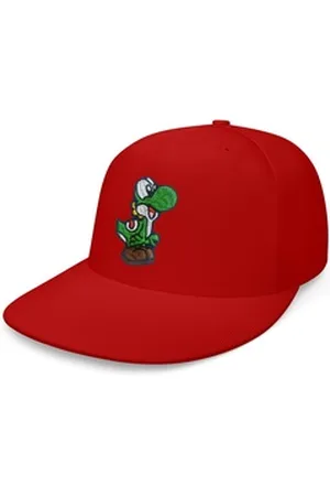 Blondie & Brownie Snapback Cap Unisex Erwachsene Yosh Baby Stick Patch Mario Super Retro Konsole One Size rot