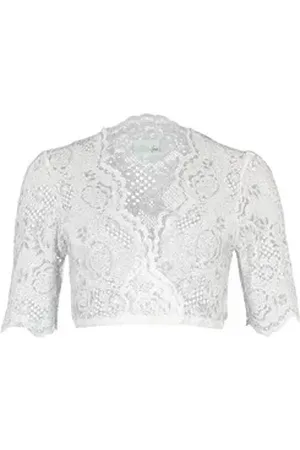 Alpenfee Dirndlbluse Dirndlbluse - NALIA HA - creme, weiß weiß 42