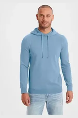 H.I.S H.I.S Strickpullover mit Kapuze, Regular Fit, Pullover mit Rundhals, Feinstrick, Baumwollmischung blau L (52/54)