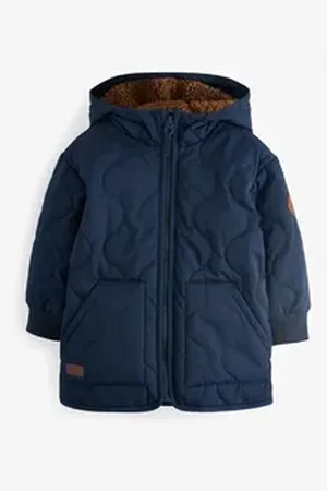 Next Steppjacke Wasserabweisender Steppmantel mit Fleecefutter (1-St) blau 68-74 (6-9 Mon.)