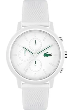 Lacoste Chronograph .12.12 CHRONO 2011246, Quarzuhr, Armbanduhr, Herrenuhr, Stoppfunktion, Silikonarmband weiß