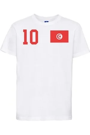 Youth Designz T-Shirt Tunesien Kinder T-Shirt im Fußball Trikot Look mit trendigem Motiv weiß 10J(130/140)