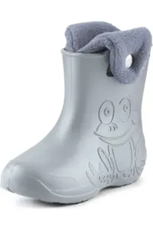 Ladeheid EVA Regenschuhe mit herausnehmbares Innenfutter LA-CA-04 Gummistiefel Kinder gefüttert und federleicht grau 26-27 EU