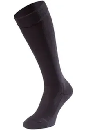 Fußgut Diabetikersocken Venenfreund Kniestrümpfe mit Airchannel Fußbelüftung (2-Paar) verstärkte Fußpolsterung, weiter Bund, Druckentlastung, bequemer Bund schwarz 1 (37/38/39)