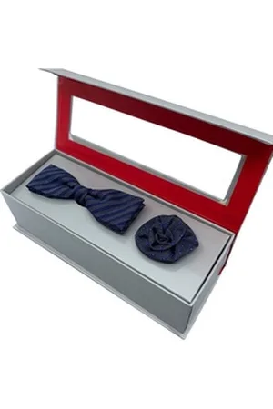 Cinque Fliege (Set, 2-St) aus Reiner Seide blau