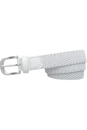 Alberto Flechtgürtel 01018778 Damen Golfgürtel Flechtgürtel Silver geflochten mit Schließe 90