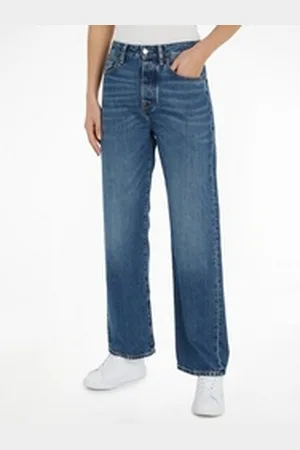 Tommy Hilfiger Straight-Jeans LOOSE STRAIGHT RW KLO mit Lederlogopatch blau 31