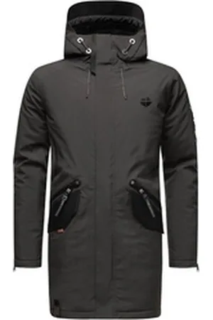 Stone Harbour Wintermantel Ragaan modischer Herren Winterparka mit Teddyfell Futter schwarz S (48)